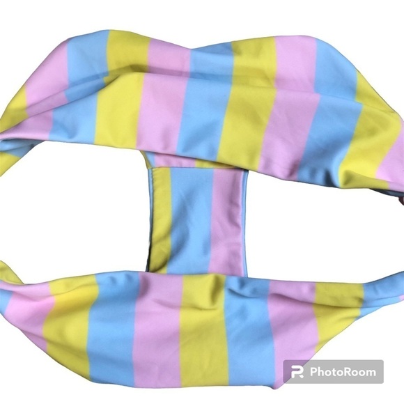 NWOT pastel striped bikini - Picture 3 of 6